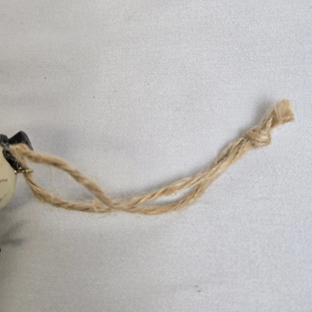 Rustic Primitive Style Snowman Christmas Ornament Crackled Finish 3.75